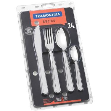 Imagem de Faqueiro Tramontina 24 Peças Búzios Com Láminas E Cabos De Aço Inox 23799075