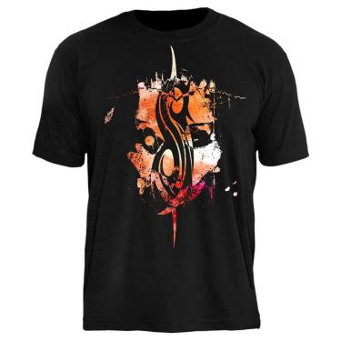 Imagem de Camiseta de Banda Slipknot em Algodão Manga Curta Frente e Verso-Unissex
