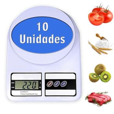 Imagem de Kit 10 Mini Balança Receitas Sobremesa Culinária Fitness Dieta 10Kg Fu