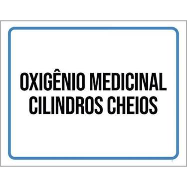 Imagem de Kit 10 Placas Oxigênio Medicinal Cilindros Cheios 36X46 - Sinalizo
