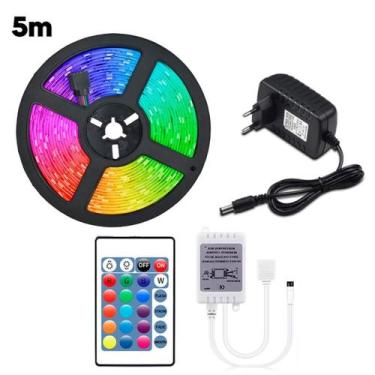 Imagem de Fita Led Rgb 5M Digital Luz Colorida Brilho Neon Controle - Led 5M