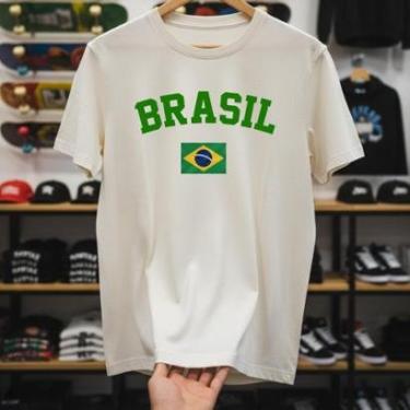 Imagem de Camiseta Masculina Oficial Seleção Brasileira Bandeira Brasil Orgulho e Conforto 100% Algodão-Masculino