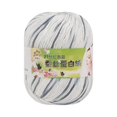 Imagem de Fio De Seda 50g Para Tricô Manual, Crochê, DIY, Meias, Suéter, Coberto