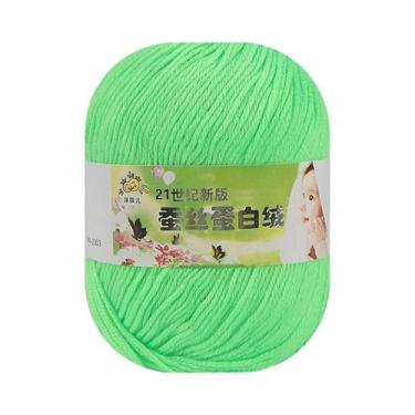 Imagem de Fio De Seda 50g Para Tricô Manual, Crochê, DIY, Meias, Suéter, Coberto