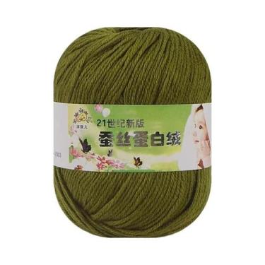 Imagem de Fio De Seda 50g Para Tricô Manual, Crochê, DIY, Meias, Suéter, Coberto