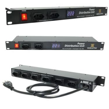 Imagem de Pdu - unidade de distribuição de energia com voltimetro 20a 127/220v -
