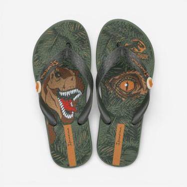 Imagem de Chinelo Ipanema Jurrassic Park Infantil Verde, Verde, Bege, 27/28