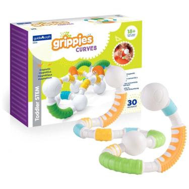 Imagem de Blocos Magnéticos Guidecraft Grippies Curves Multicolorido 30 Peças Curvos STEM G8320