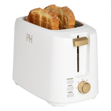 Imagem de Torradeira 2 Fatias Paris Hilton Branca 7 Níveis Largura Extra Funções Bagel e Descongelar 1700W 110V