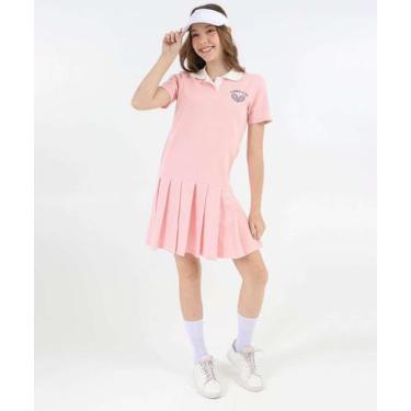 Imagem de Vestido Polo Juvenil Pregas Marisa Tam 10 a 16 Rosa-15015, 16, Rosa