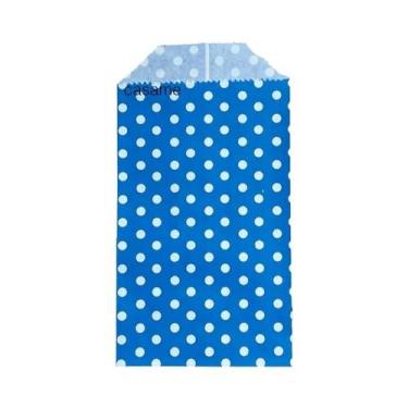 Imagem de Sacolas De Papel Kraft Brancas Com Bolinhas 8x15cm 50pcs Para Casament
