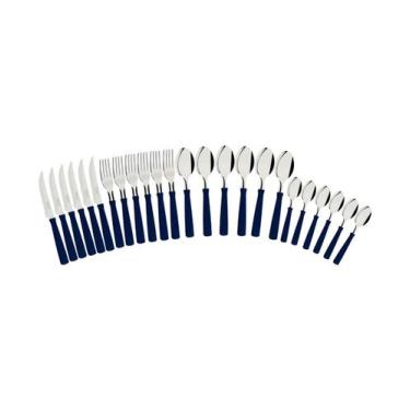 Imagem de Faqueiro Tramontina New Kolor em Inox e Cabos Azul 24 Peças, Azul, 24