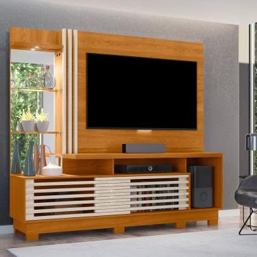 Imagem de Estante Home para Tv 60 Polegadas 2 Portas Frizz Plus Cinamomo/Off White