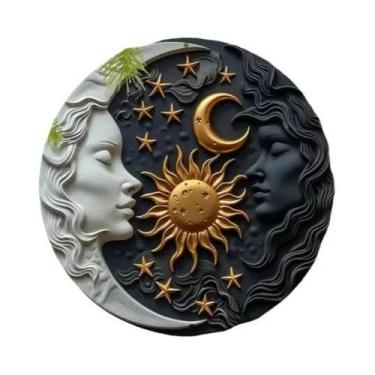 Imagem de Arte De Parede Metálica Em Tons Dourados Da Sagrada Trindade, Placa De