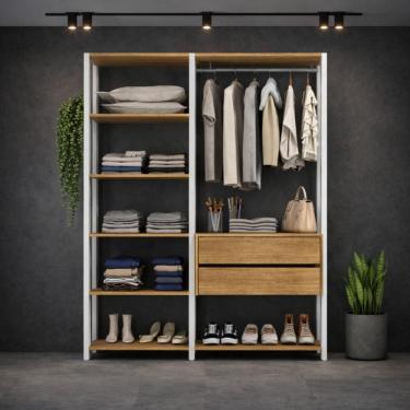 Imagem de Guarda-Roupa Closet Modulado Texas 2 Gavetas 135cm Multimóveis MP4786