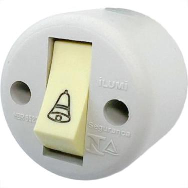 Imagem de Interruptor Ilumi Externo Redondo Pequeno Pulsador 1 Tecla Campainha -