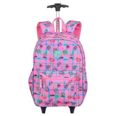 Imagem de Mochila Carrinho Externo Capricho Student School - Rosa Claro - Sestin