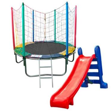 Imagem de Cama Elástica Nacional Premium 1,83 Escorregador Médio Infantil - Roto