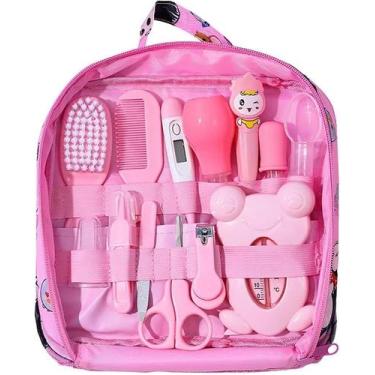 Imagem de Kit Higiene Cuidados Saúde Bebê Recém Nascido 13 Peças - BABY, Rosa