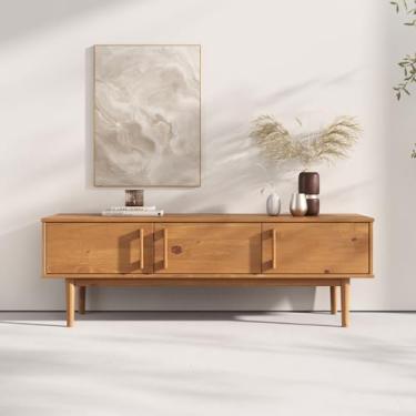 Imagem de IDIMEX Rack Para Sala 145 cm TV 55 Estreito Madeira Freijó TECCA