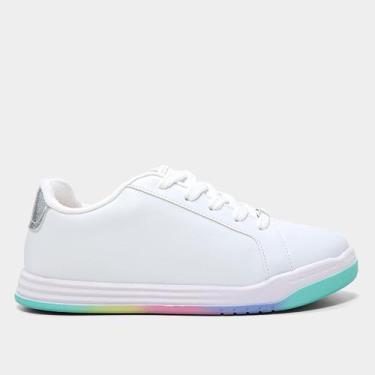 Imagem de Tênis Infantil Molekinha Menina, Branco, Prata, 34