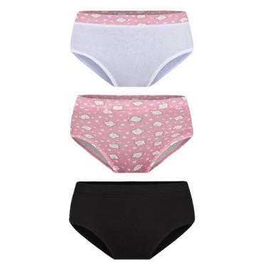 Imagem de Calcinha Lobinha Infantil Estampada 18110-089 C/3, Sortido 0905, G