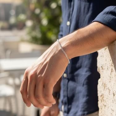 Imagem de Pulseira Masculina Amaré Grumet em Prata 925 5,5MM Prata para Homem com Design Clássico e Fecho Seguro