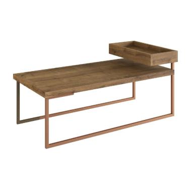 Imagem de Mesa de Centro Planalto 93CM Retangular MDP com Base em Aço 93CM Woodmel