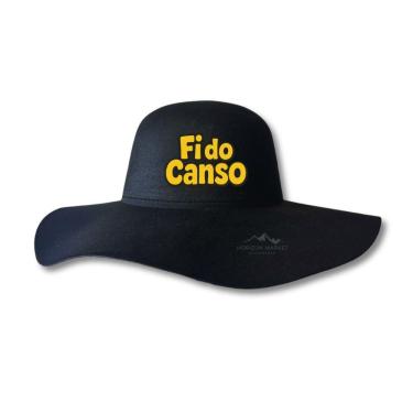 Imagem de Chapéu OEM Fi do Canso em Feltro 100% Poliéster Aba 9 e 5 cm Copa 11 cm Preto Adulto