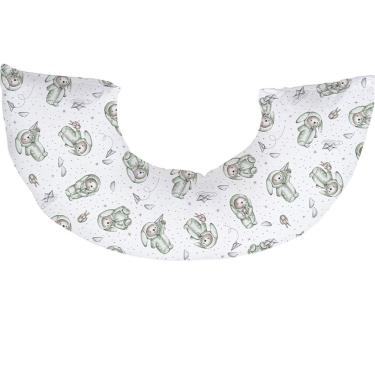Imagem de Almofada de Amamentação Yan para Apoio Ergonômico com Zíper e Capa Removível Branco Tec...
