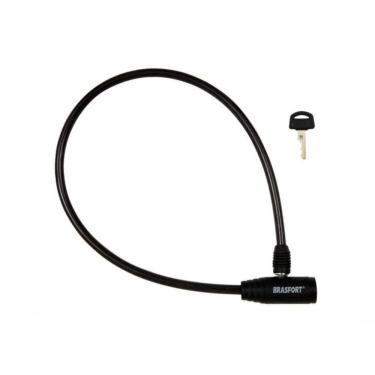 Imagem de Cadeado para Bicicleta Cadeado Bicicleta Chave 8MMX60CM Proteção com Cabo de Aço Espiral Cristal Fumê Brasfort