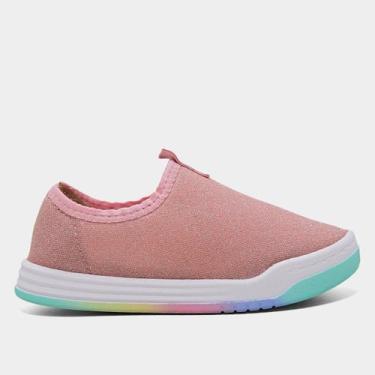 Imagem de Tênis Infantil Molekinha Menina, Rosa, Prata, 31