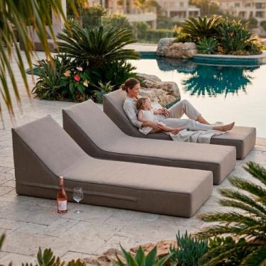 Imagem de Kit 03 Espreguiçadeiras Área Externa Sunny Impermeável 160x70cm em Esp