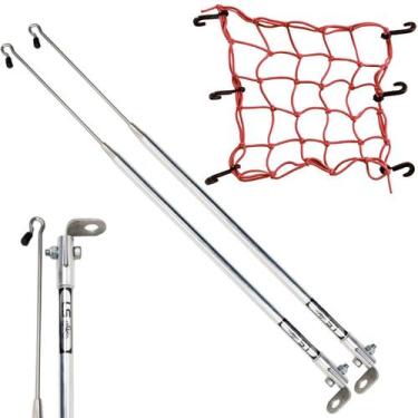 Imagem de Kit 2 Antena Corta Pipa Cerol Linha Fio Proteção Cromada Retrovisor / 