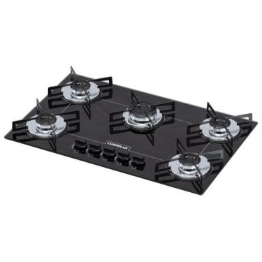Imagem de Cooktop 5 bocas ultra chama preto gas natural chamalux, Bivolt