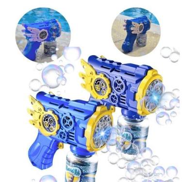Imagem de Kit 1/2 Lança Bolhas Infantil com LED Colorido Pistola Automática de B