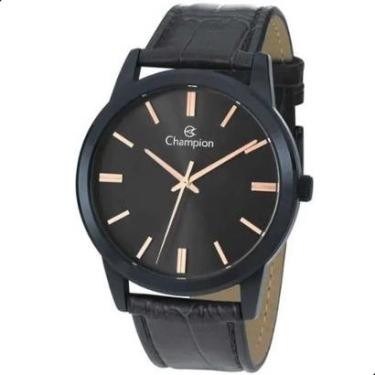 Imagem de Relógio Masculino Champion Azul Couro Preto CN20702N-Feminino