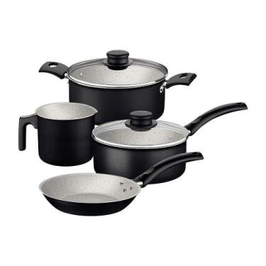 Imagem de Jogo De Panelas Turim Aluminio Revestimento Antiaderente 4 Peças Preto