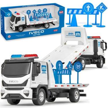 Imagem de Miniatura Caminhão Iveco Tector Plataforma 28cm Realista Usual Brinque