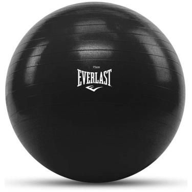Imagem de Bola Suiça de Pilates e Yoga Funcional e Academia Everlast 75 cm - Anti Estouro com Bom...