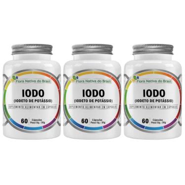 Imagem de Kit 3x Iodo (Iodeto de Potássio) 60 Cápsulas 500mg Flora Nativa-Unissex