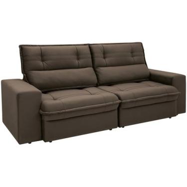 Imagem de Sofá 3 Lugares Retrátil Reclinável Suede Palatino Linoforte, Café, 3 l