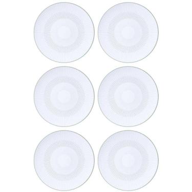Imagem de Conjunto 6 Pratos Rasos de Jantar em Porcelana Decorada 25cm Tramontina Lineare Cozinha...