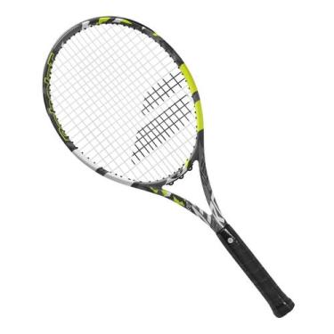 Imagem de Raquete de Tênis Babolat Evo Aero 275g Cinza Branca e Amarela, L3