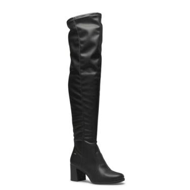 Imagem de Bota feminina dakota over the knee casual conforto salto bloco, Preto,