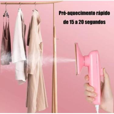Imagem de Mini Ferro De Passar À Vapor Portátil Para Viagem Rosa Bivolt - vijodi