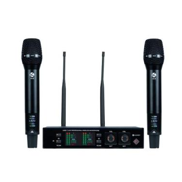 Imagem de Microfone Sem Fio Kadosh K-492MR UHF Duplo - Recarregável
