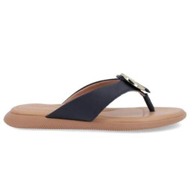 Imagem de Chinelo Usaflex Couro Macio Conforto UC0903, Azul, 38