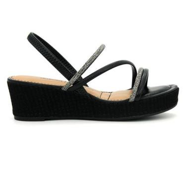 Imagem de Sandalia Feminina Dakota Y8321 Elastico Salto Plataforma, 35, Preto