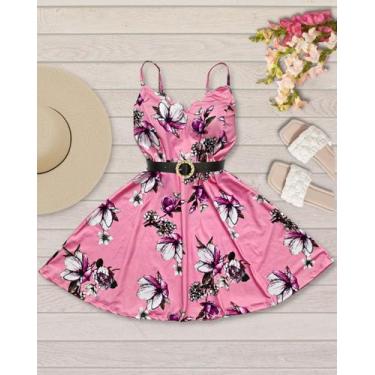 Imagem de Vestido Feminino Rodado Estampado Moda Roupas Femininas - Bellucy Moda
